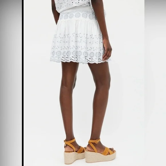 Sz 38/4 NEW See by Chloe Anglaise Cotton Poplin Skirt w/Eyelet Embroidery - Picture 2 of 5